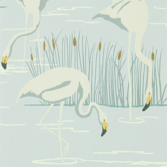 Salinas Wallpaper - Ice/Linen/Dijon - HSAW112155 - Harlequin