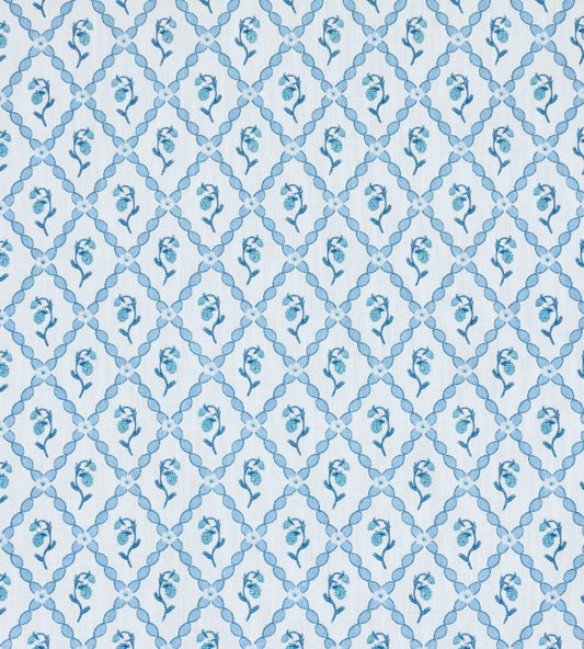 Strawberry Trellis Fabric - China Blue - BGF060101 - Barneby Gates