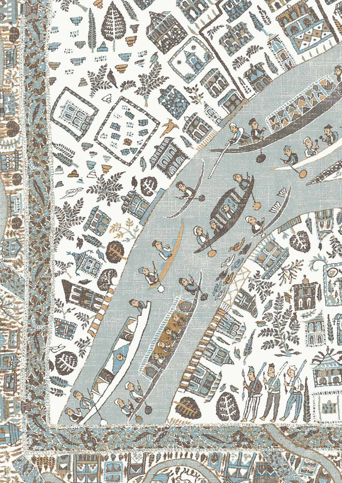 The Map Mini Wallpaper - Aqua Vita - Lewis & Wood