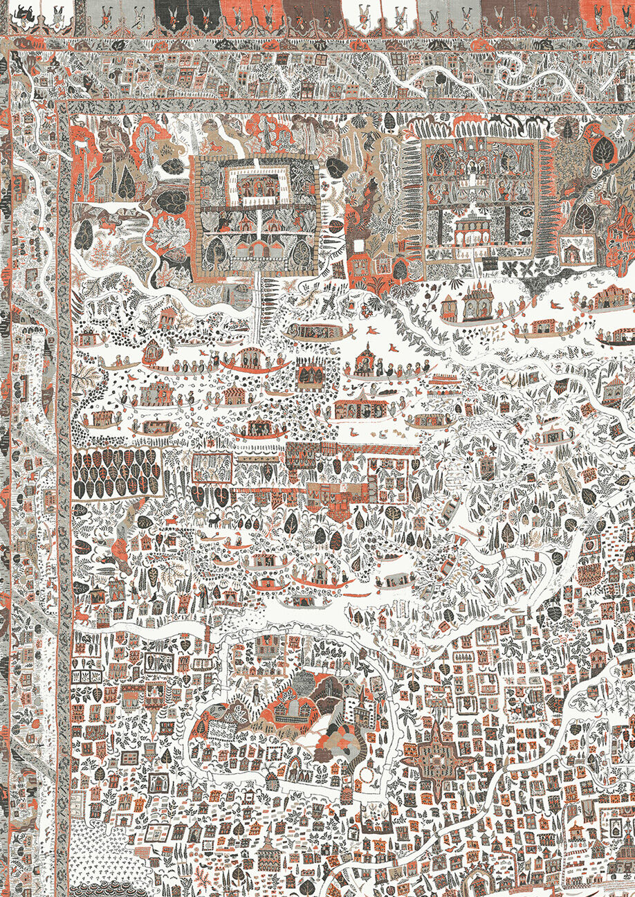 The Map Mini Wallpaper - Satsuma Soot - Lewis & Wood