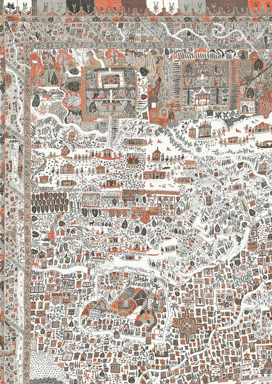 The Map Mini Wallpaper - Satsuma Soot - Lewis & Wood