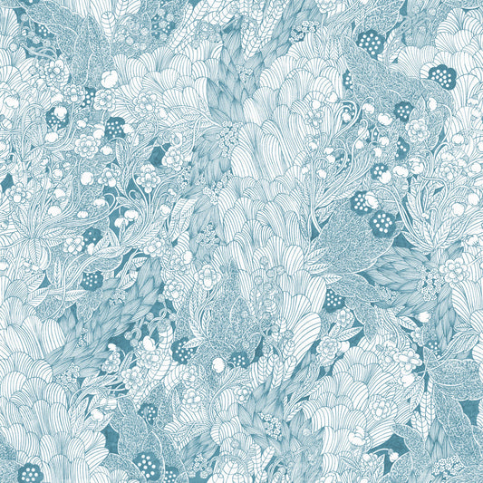 Thicket Wallpaper - Blue - Summer Gray
