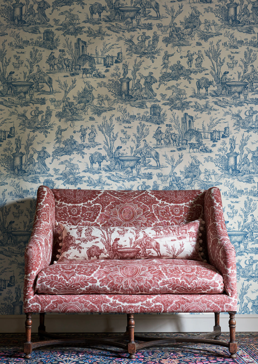 Toile Baptiste Wallpaper - Ciel - Lewis & Wood