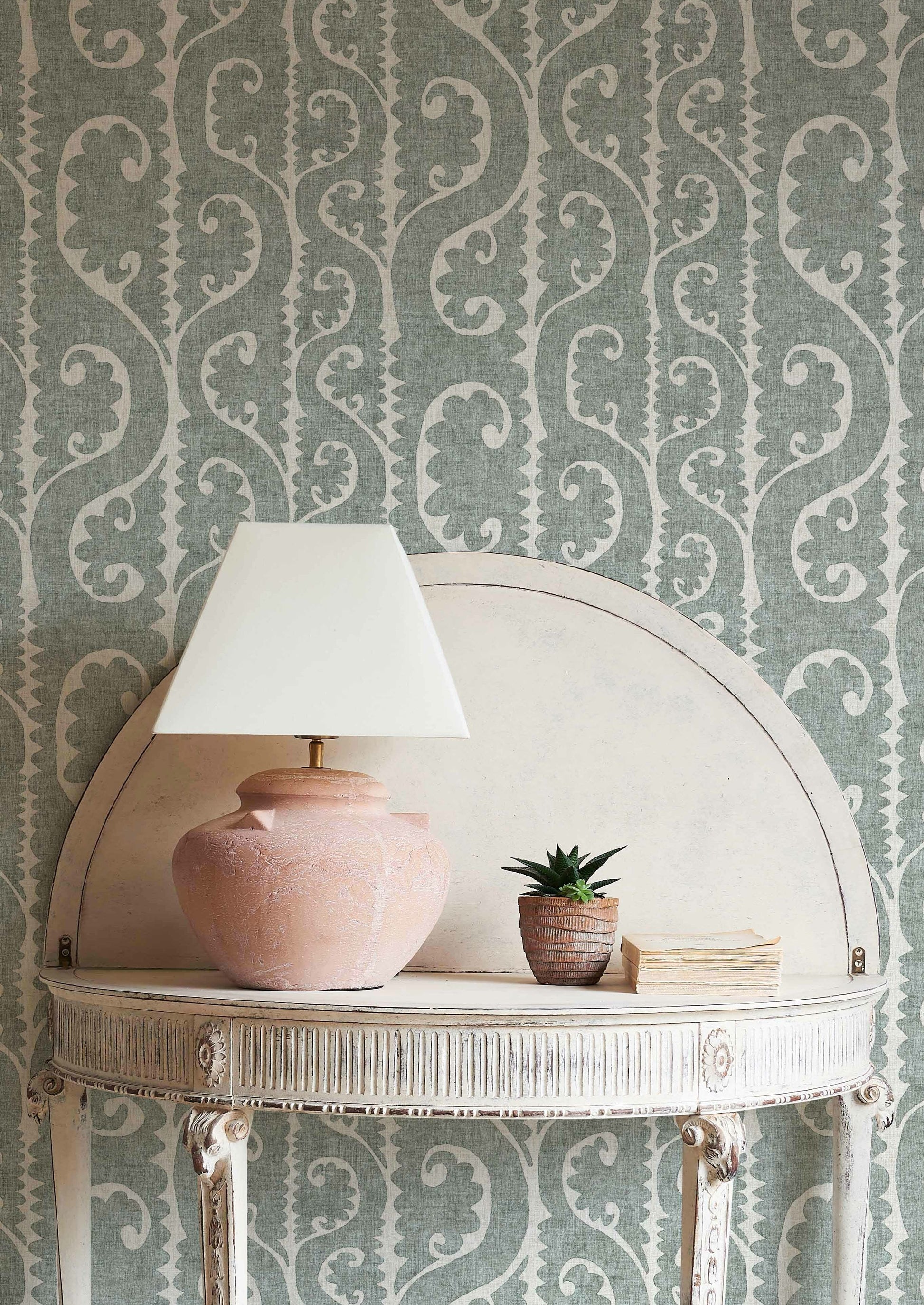 Totem Wallpaper - Sage - Lewis & Wood