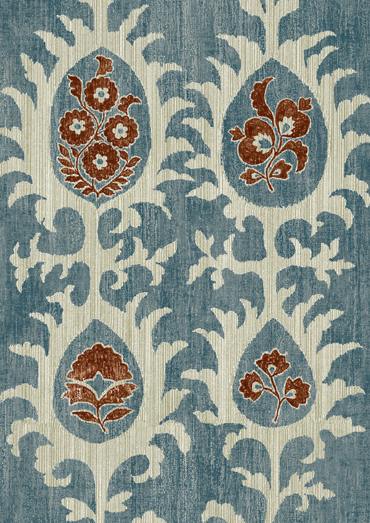 Tribal Wallpaper - Masai Blue - Lewis & Wood