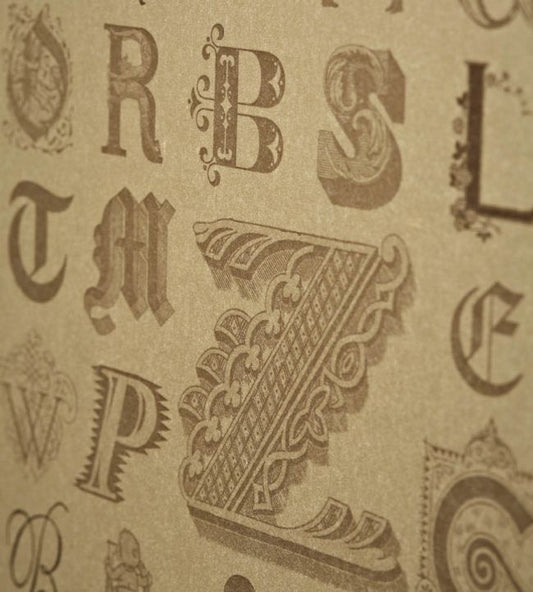 Typecast Wallpaper - Vintage Gold - BG0400 - 201 - Barneby Gates
