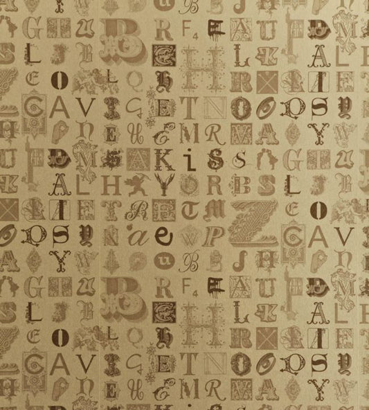 Typecast Wallpaper - Vintage Gold - BG0400 - 201 - Barneby Gates