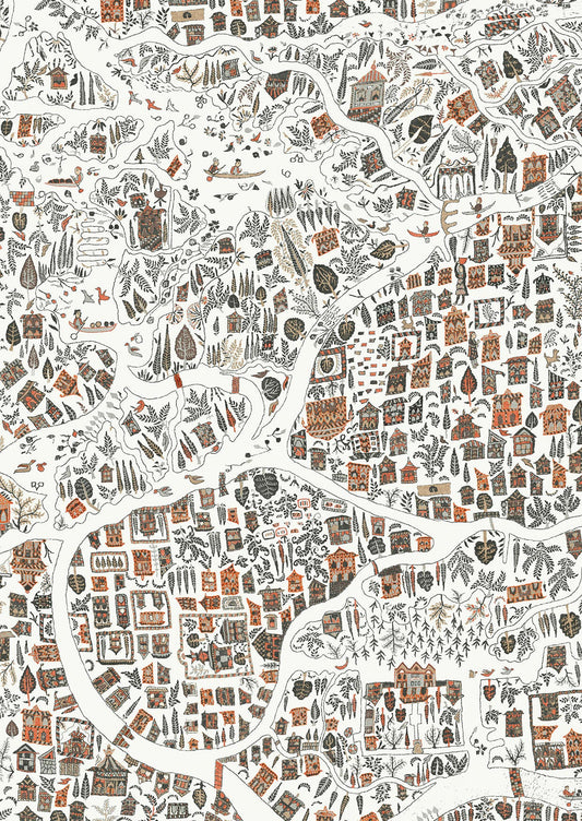 Utopia Wallpaper - Satsuma Soot - Lewis & Wood