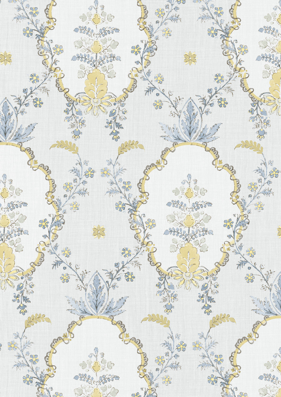 Vallance Wallpaper - Blue Citrine - Lewis & Wood