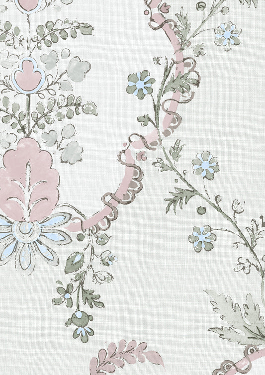 Vallance Wallpaper - Myrtle Pink - Lewis & Wood
