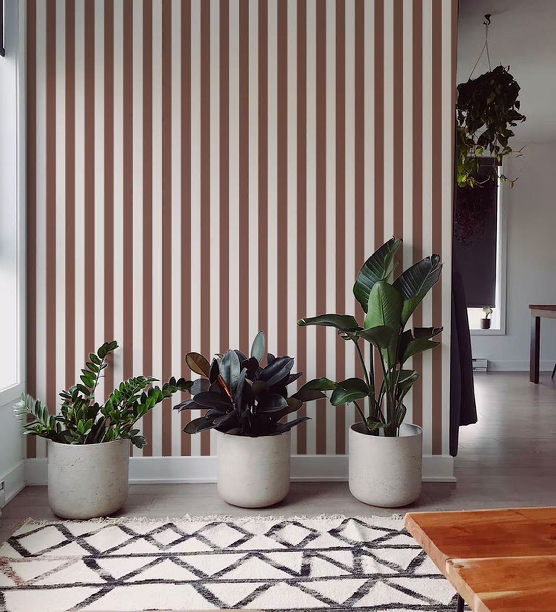 Ventnor Stripes Wallpaper - Maroon - Summer Gray
