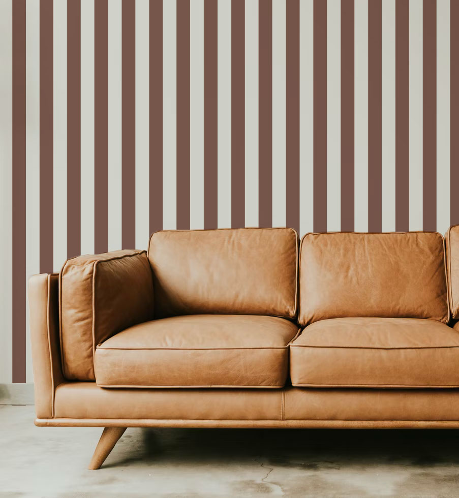 Ventnor Stripes Wallpaper - Maroon - Summer Gray
