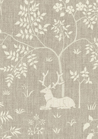Voysey Park Wallpaper - Flax - Lewis & Wood