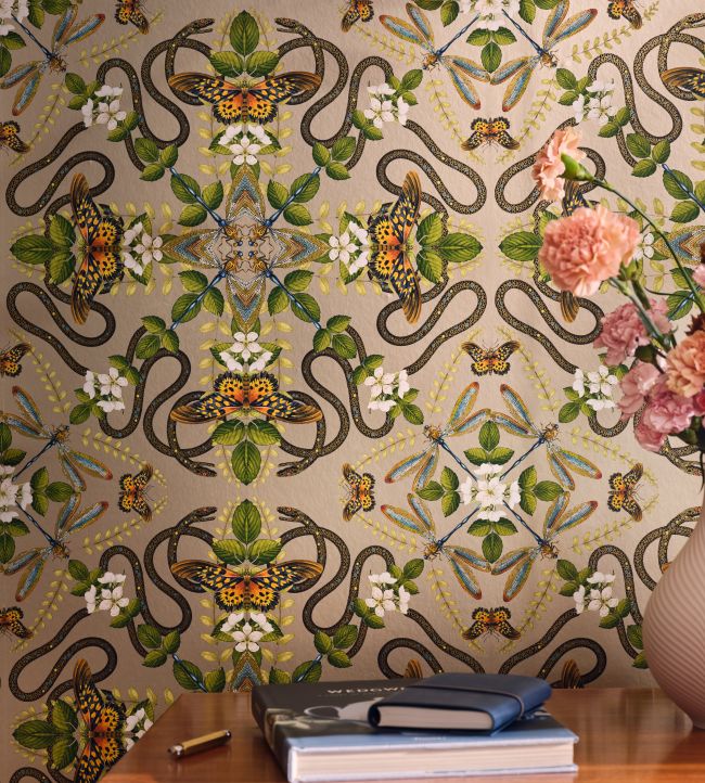 W0129/01 - Emerald Forest Wallpaper - Blush - Clarke & Clarke