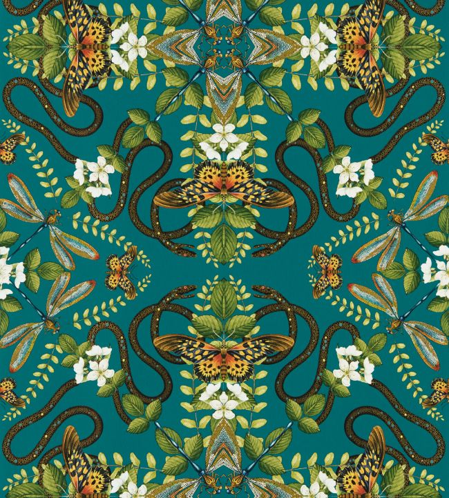 W0129/05 - Emerald Forest Wallpaper - Teal - Clarke & Clarke