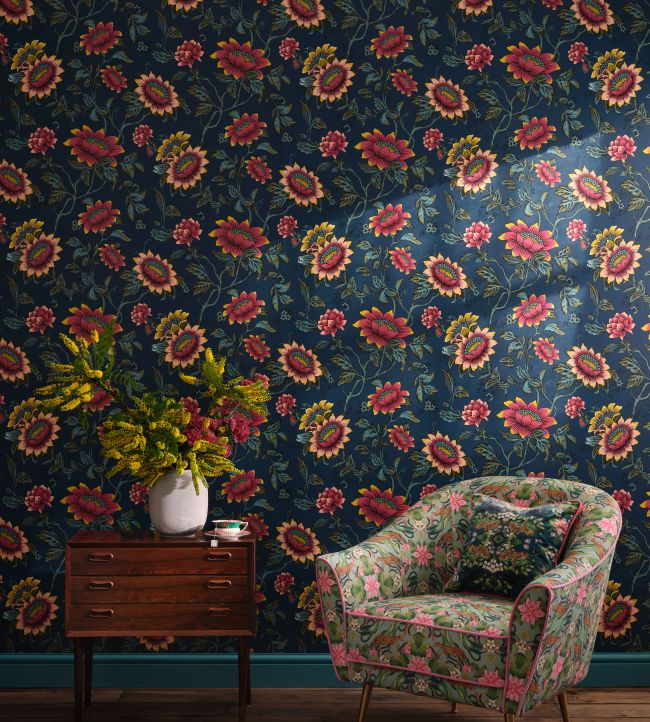 W0134/03 - Tonquin Wallpaper - Midnight - Clarke & Clarke