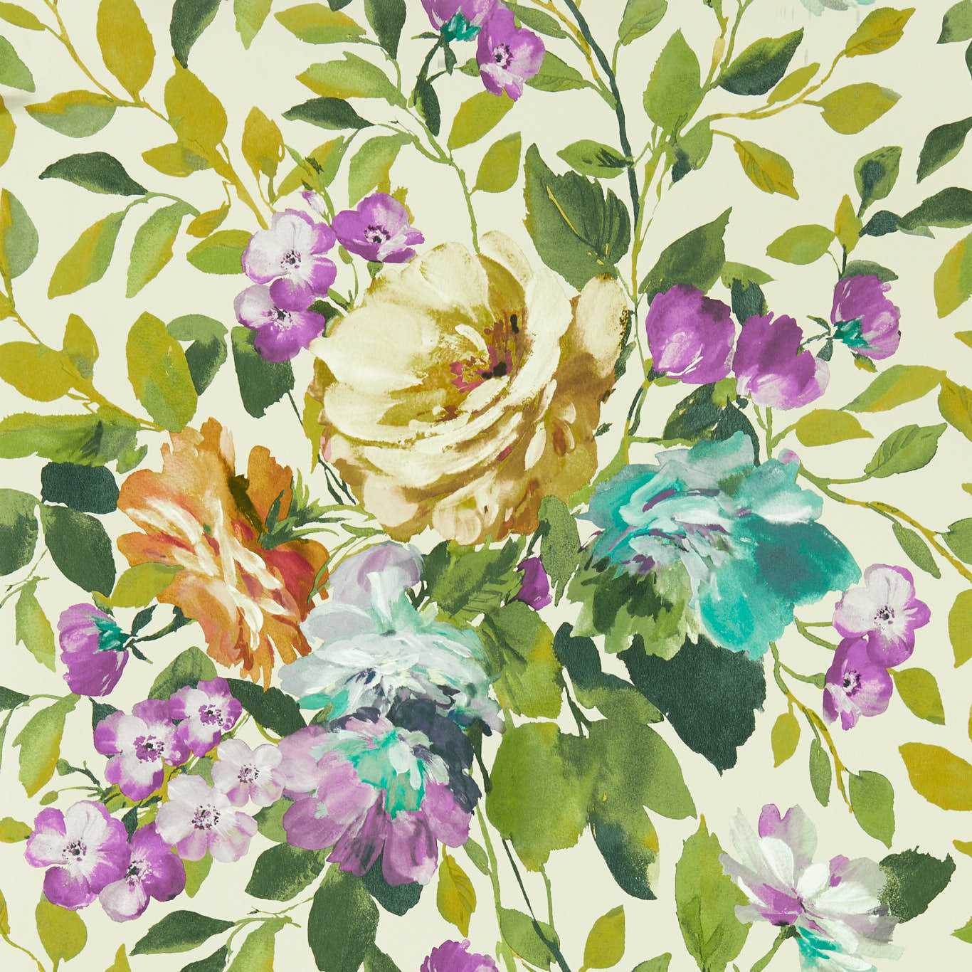 W0139/01 - Bloom Wallpaper - Amethyst - Clarke & Clarke
