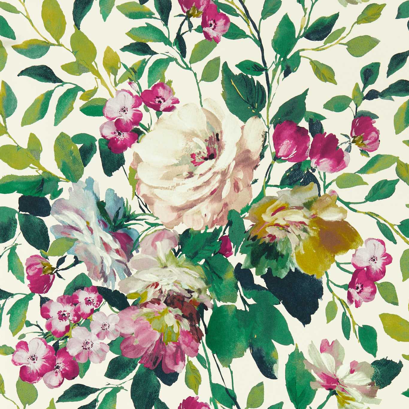 W0139/03 - Bloom Wallpaper - Fuchsia - Clarke & Clarke