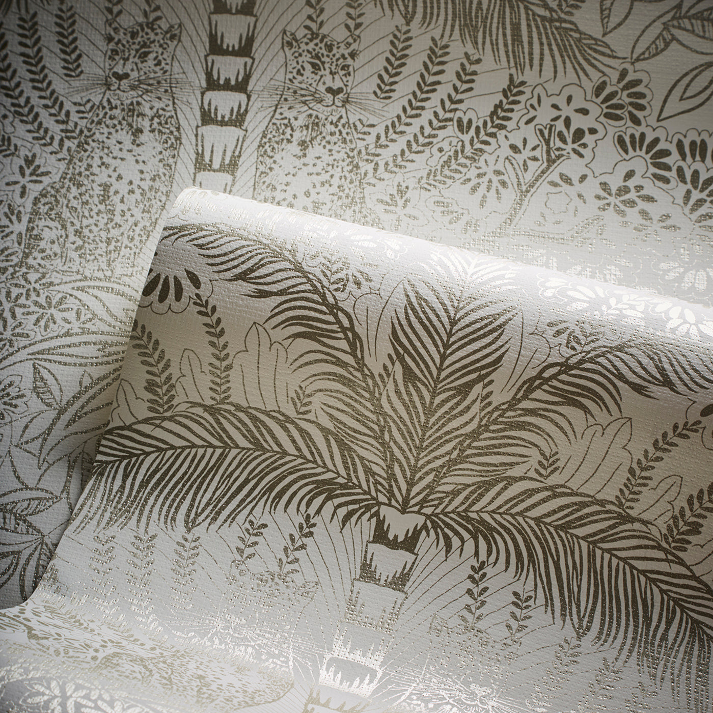 W0141/03 - Leopardo Wallpaper - Gold/Ivory - Clarke & Clarke