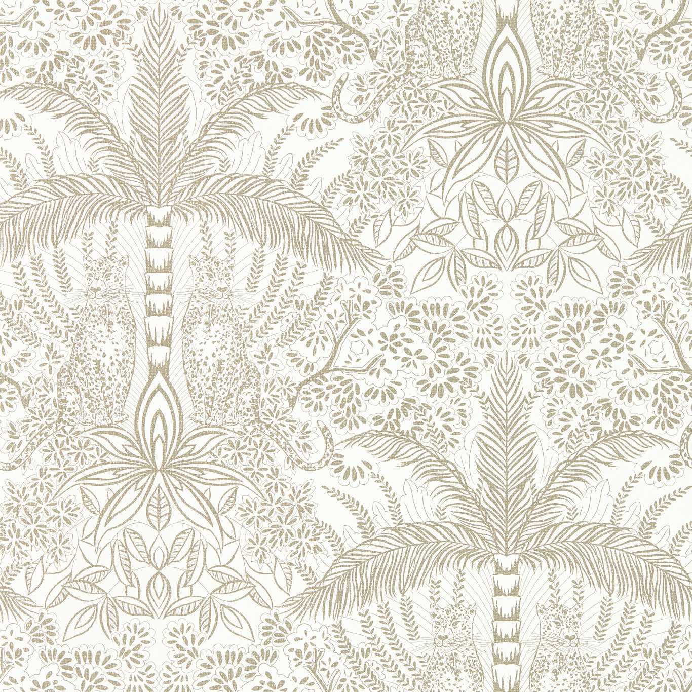 W0141/03 - Leopardo Wallpaper - Gold/Ivory - Clarke & Clarke