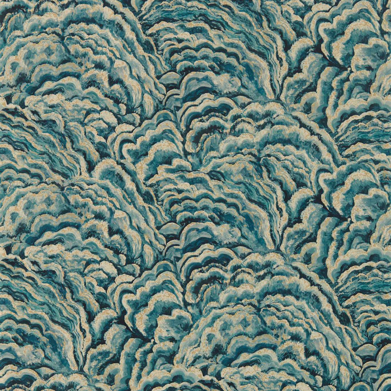 W0142/03 - Lumino Wallpaper - Kingfisher/Gilver - Clarke & Clarke