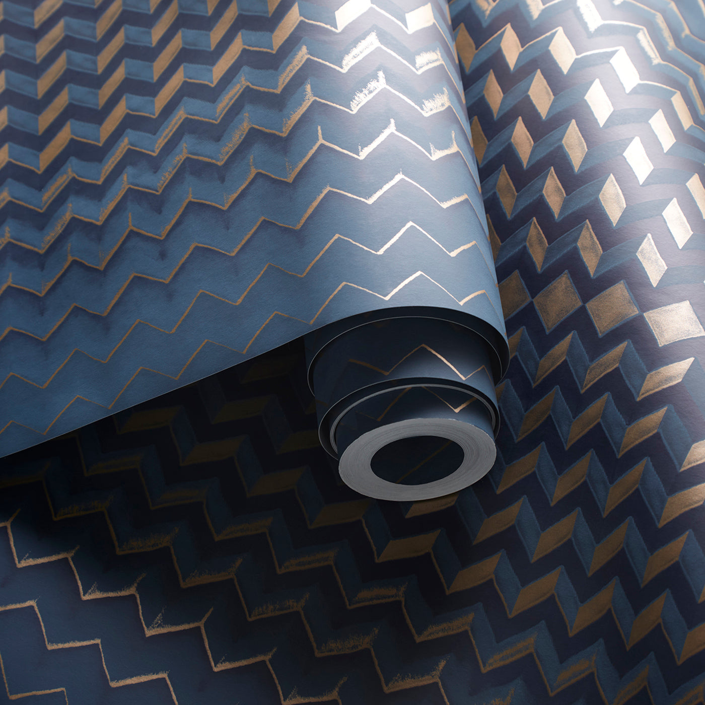 W0150/03 - Fragment Wallpaper - Midnight/Copper - Clarke & Clarke