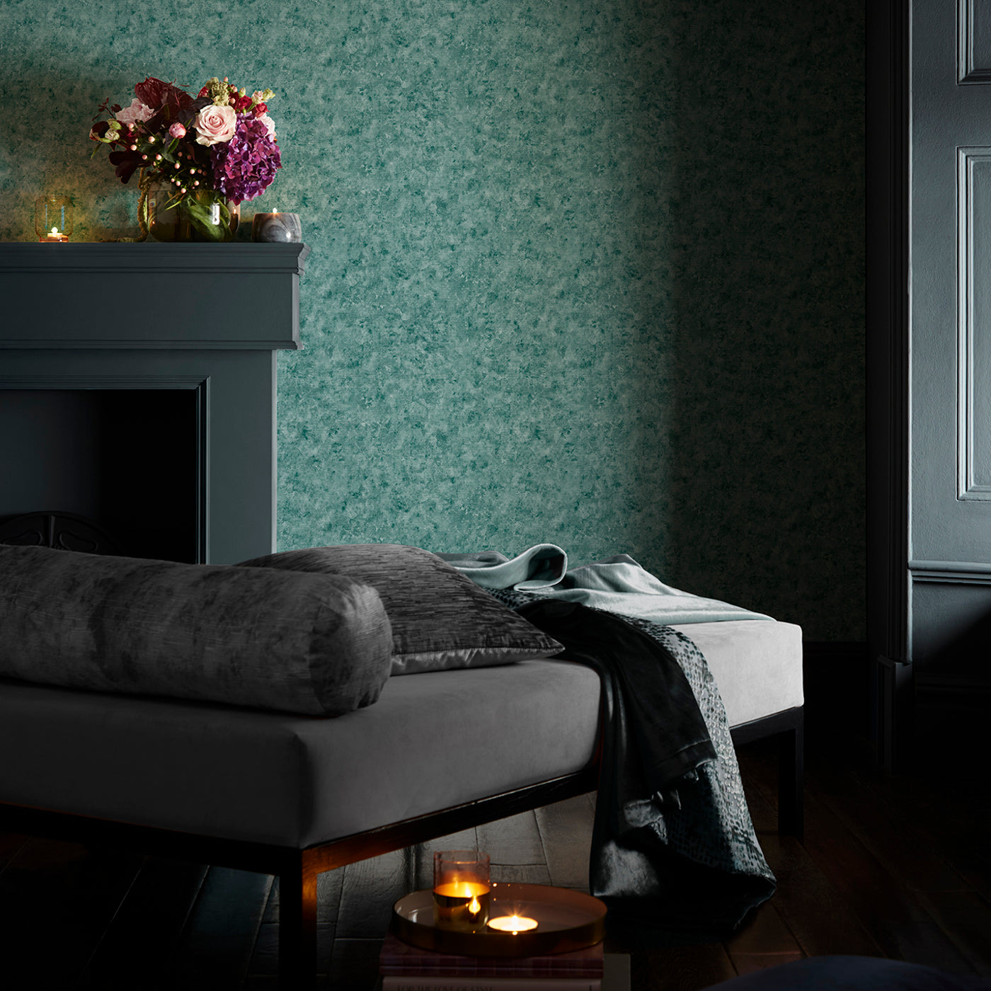 W0152/04 - Impression Wallpaper - Teal - Clarke & Clarke