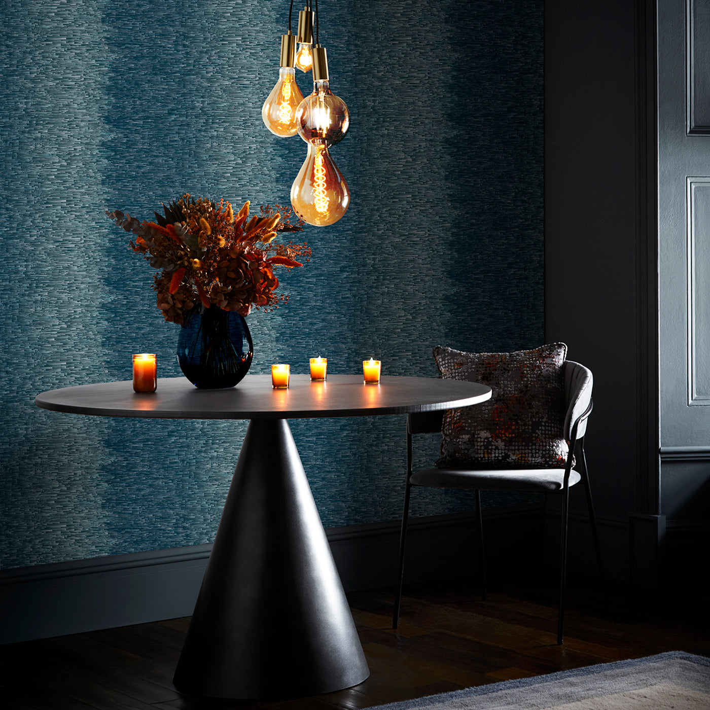 W0153/01 - Ombre Wallpaper - Denim - Clarke & Clarke