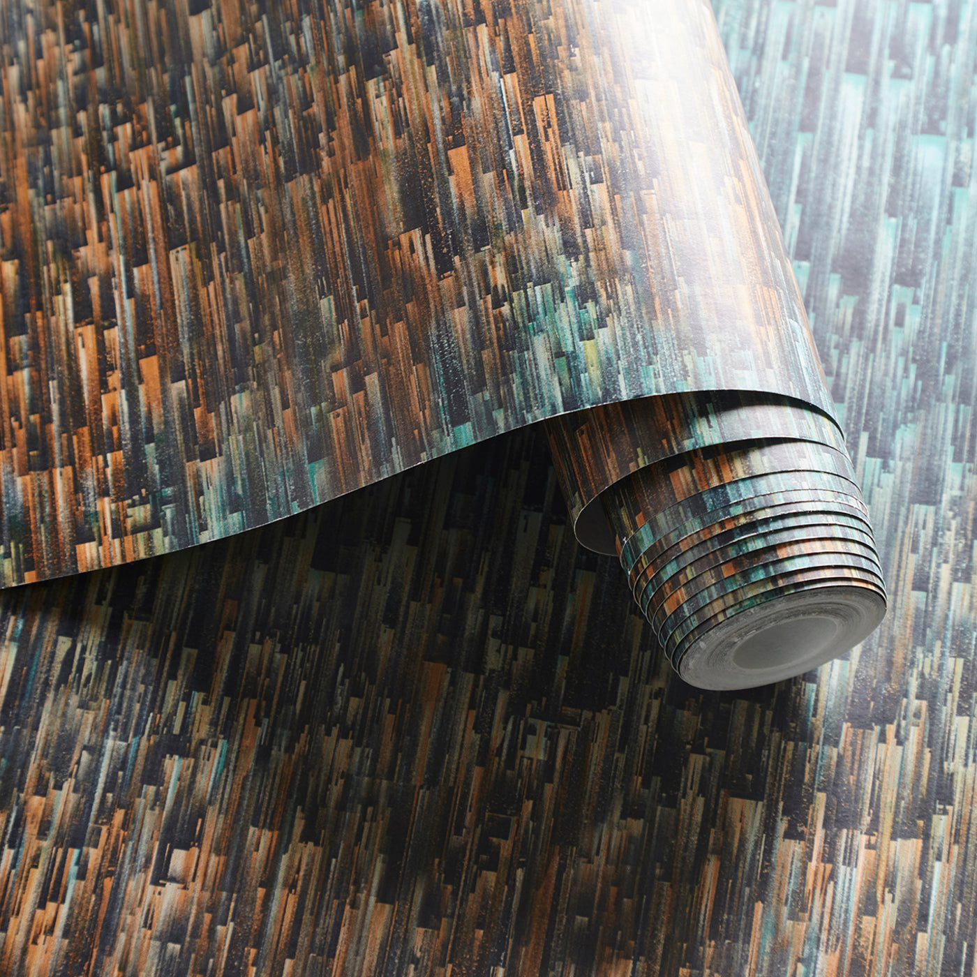 W0153/03 - Ombre Wallpaper - Teal/Spice - Clarke & Clarke