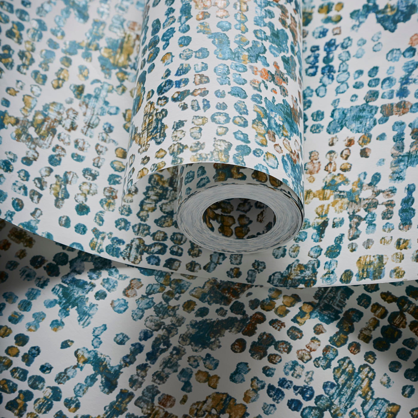 W0154/04 - Scintilla Wallpaper - Teal/Spice - Clarke & Clarke