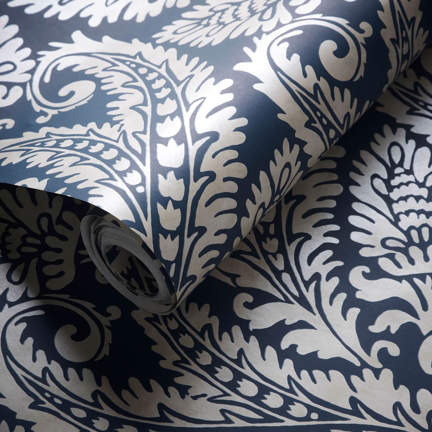 W0161/01 - Regale Wallpaper - Denim - Clarke & Clarke