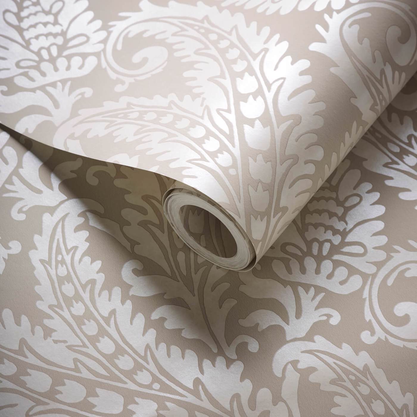 W0161/03 - Regale Wallpaper - Ivory/Mocha - Clarke & Clarke