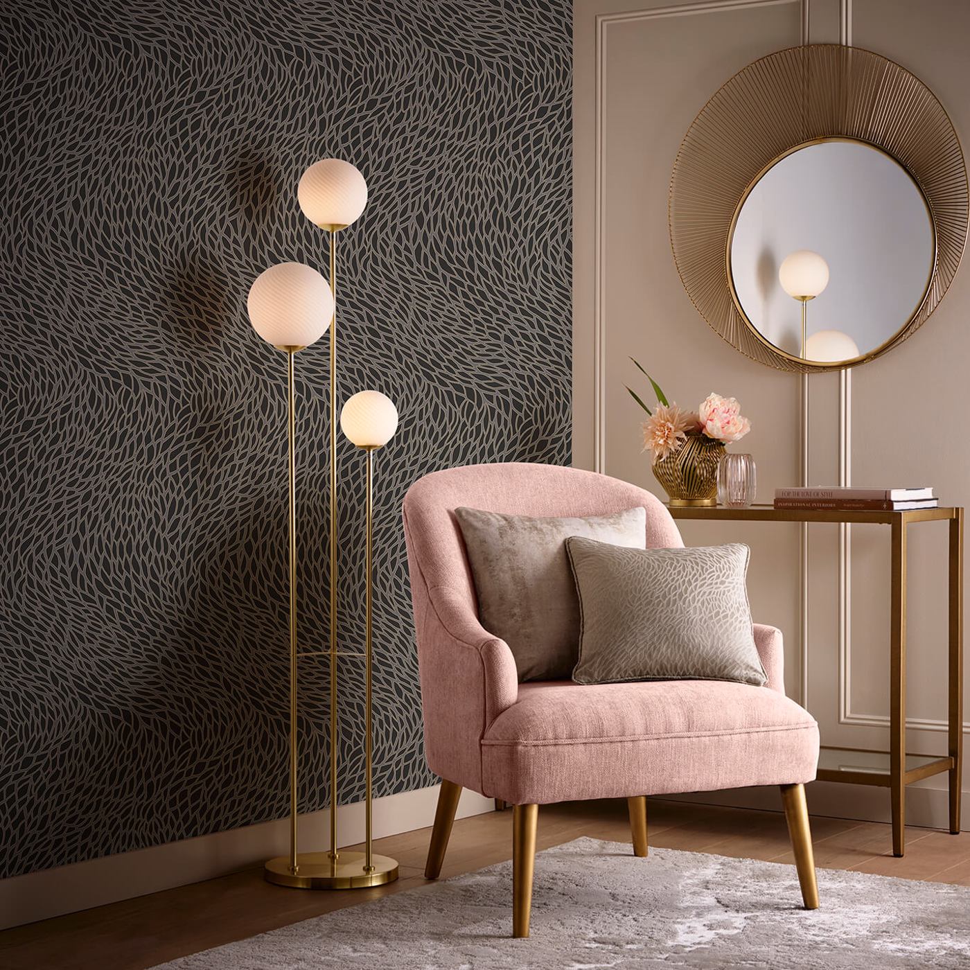 W0166/02 - Corallino Wallpaper - Noir - Clarke & Clarke