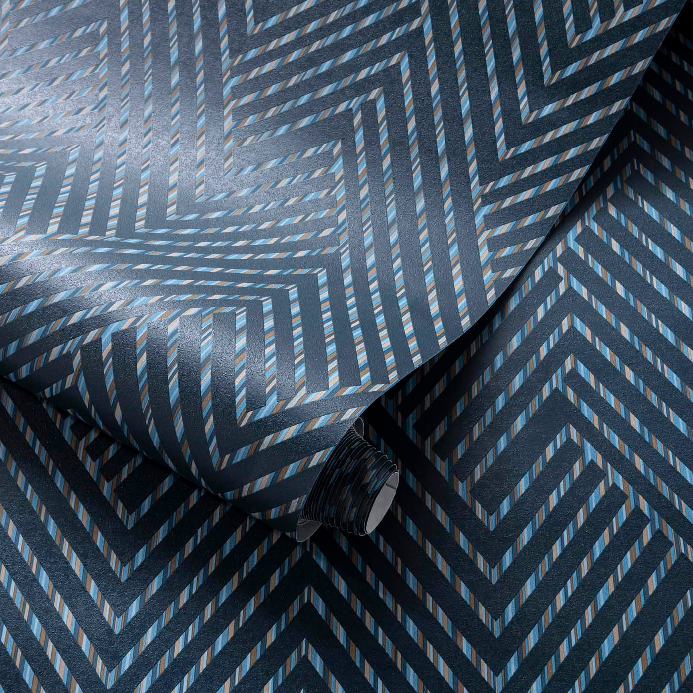 W0181/04 - Grassetto Wallpaper - Midnight - Clarke & Clarke