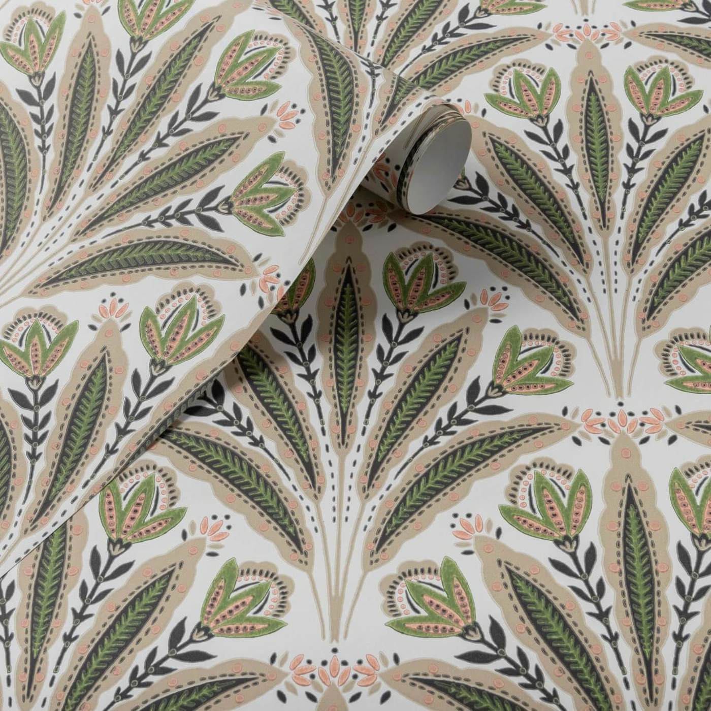 W0193/04 - Attingham Wallpaper - Sage/Blush - Clarke & Clarke