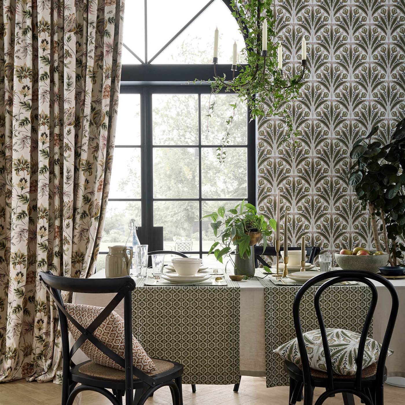 W0193/04 - Attingham Wallpaper - Sage/Blush - Clarke & Clarke