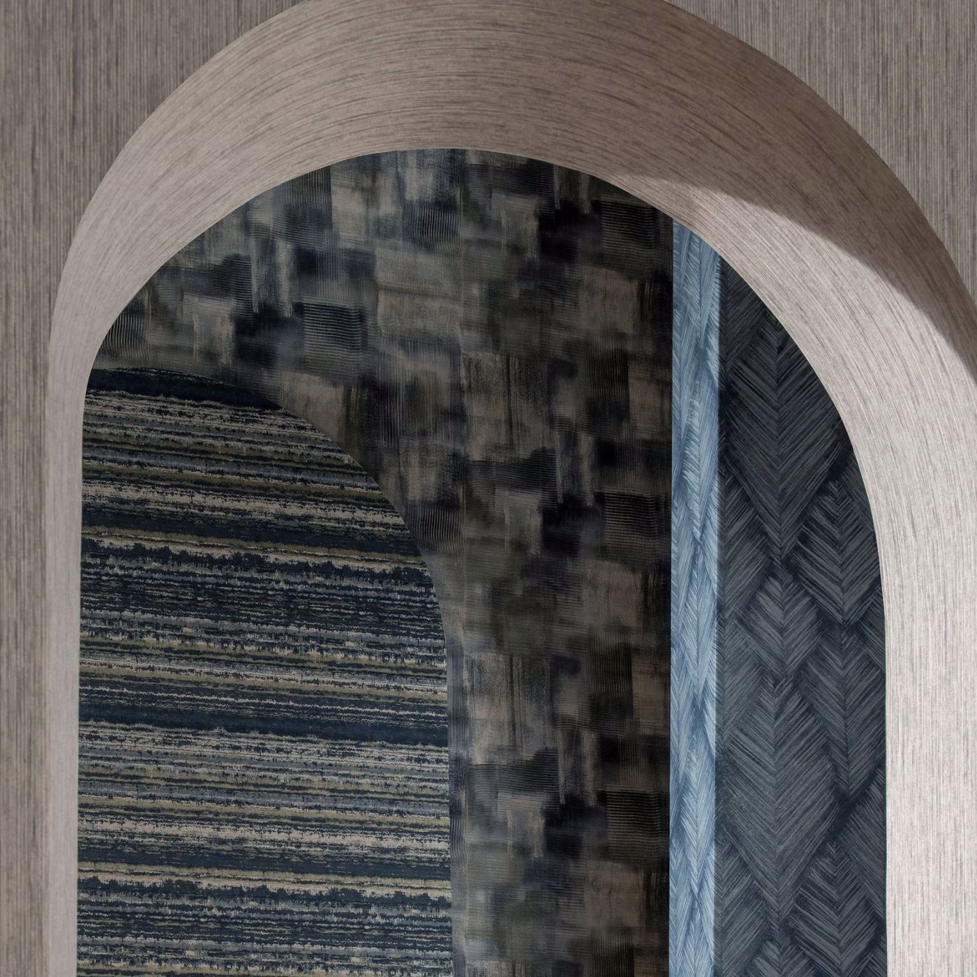 W0205/02 - Asper Wallpaper - Midnight - Clarke & Clarke