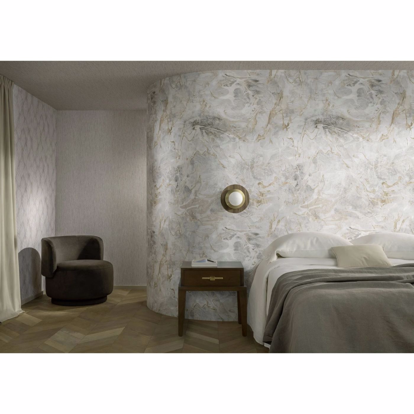 W0205/03 - Asper Wallpaper - Pebble - Clarke & Clarke