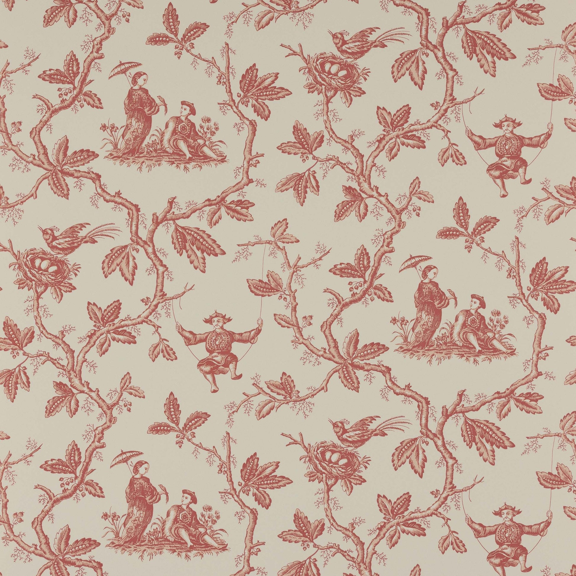 W7017-01 - Toile Chinoise Wallpaper - Pink - Colefax & Fowler