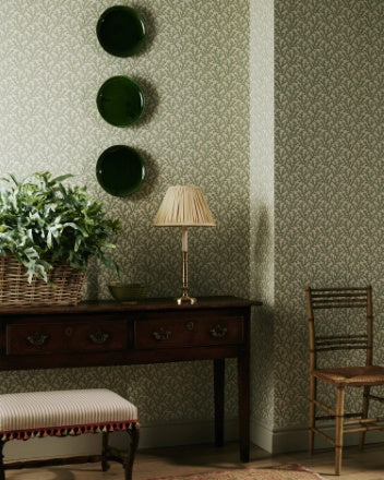W7020-01 - Sea Coral Wallpaper - Green - Colefax & Fowler