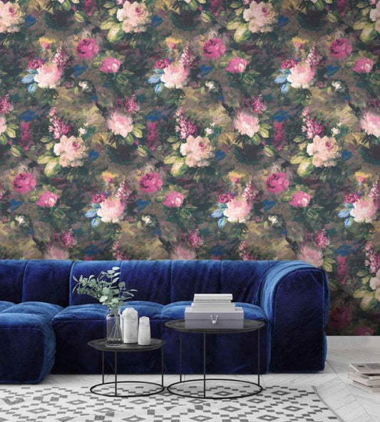 WM-104-4P - Ava Marika Wallpaper -  Mural - Electric - Woodchip & Magnolia
