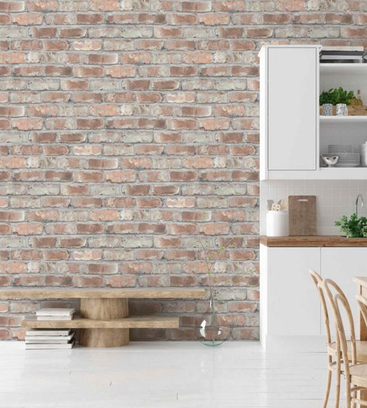 WM-145R - Beeston Grove Wallpaper - Brick - Woodchip & Magnolia
