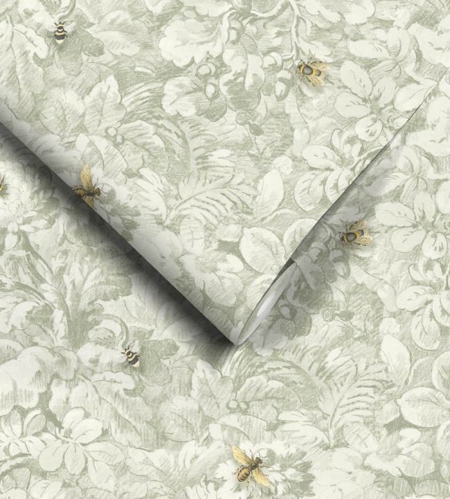 WM-318-03R - Busy Bee Wallpaper - Bracken - Woodchip & Magnolia

