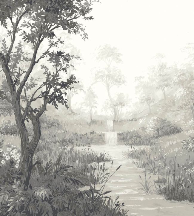 WM-371-03RM - Nidra Wallpaper -  Mural - Pebble Grey  - Woodchip & Magnolia
