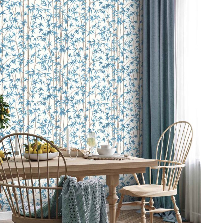 WM-397-01R - Bamboozle Wallpaper - Cornflower - Woodchip & Magnolia
