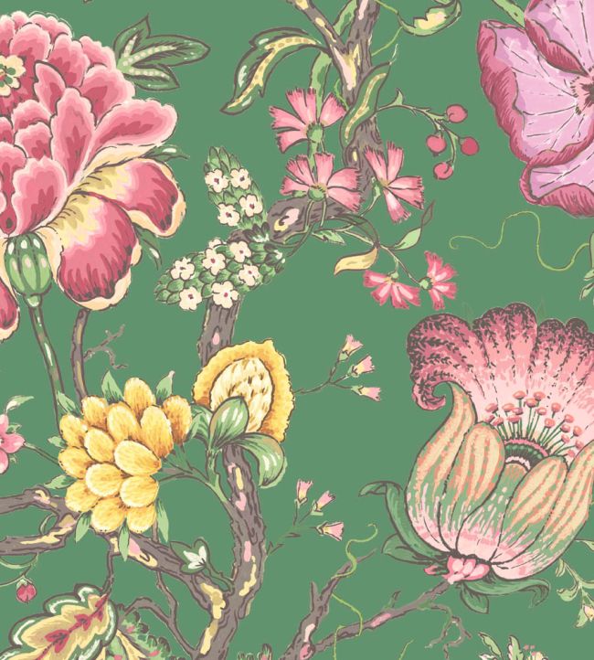 WM-408-04R - Arcadia Wallpaper - Moss - Woodchip & Magnolia
