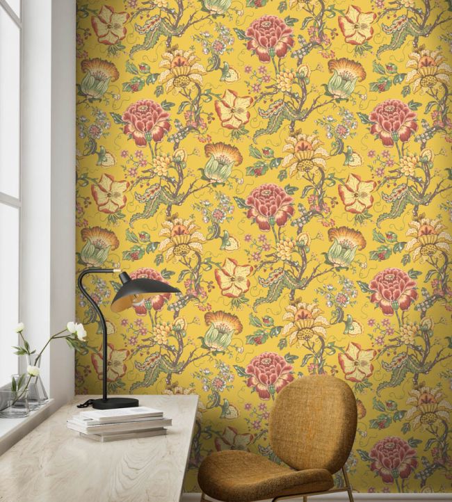 WM-408-05R - Arcadia Wallpaper - Daffodil - Woodchip & Magnolia

