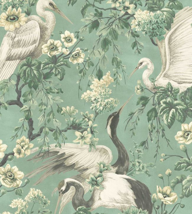 WM-411-02R - Maurice Wallpaper - Green Moss - Woodchip & Magnolia
