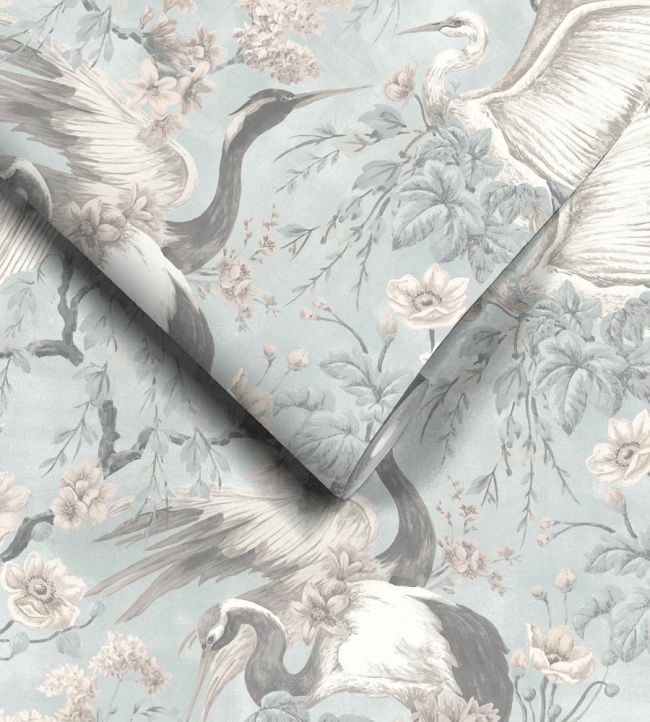 WM-411-04R - Maurice Wallpaper - Duck Egg Blue - Woodchip & Magnolia
