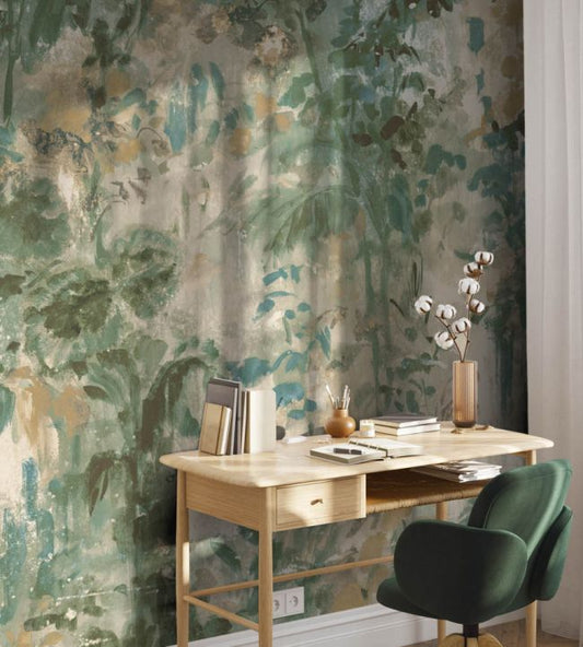 WM-429-04RM - Aquarelle Wallpaper -  Mural - Natural - Woodchip & Magnolia
